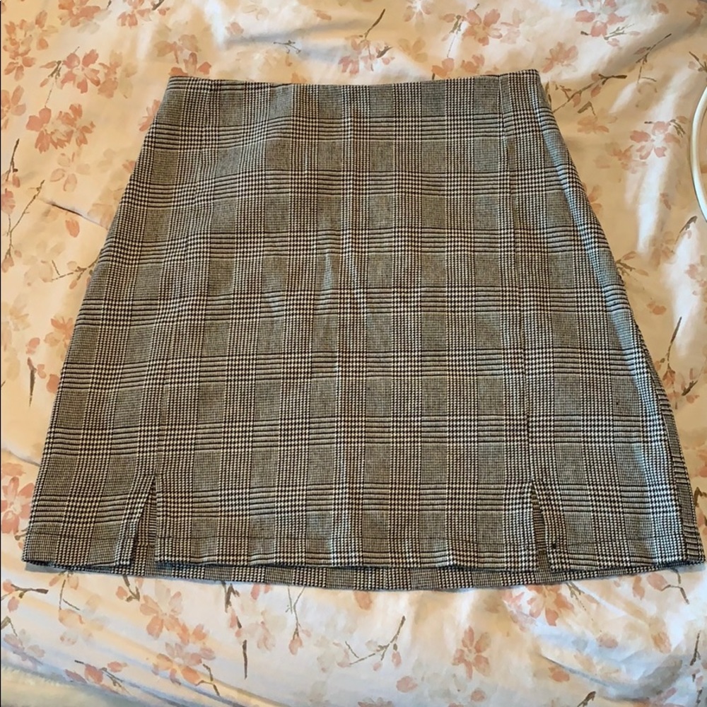 John Galt Gray Plaid Cara Skirt